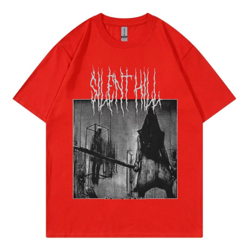 Silent Hill 2 Game Graphic T Shirts Men Women Gothic Vintage Short Sleeve Tshirt High Quality Fashion Oversized Cotton Tshirts S