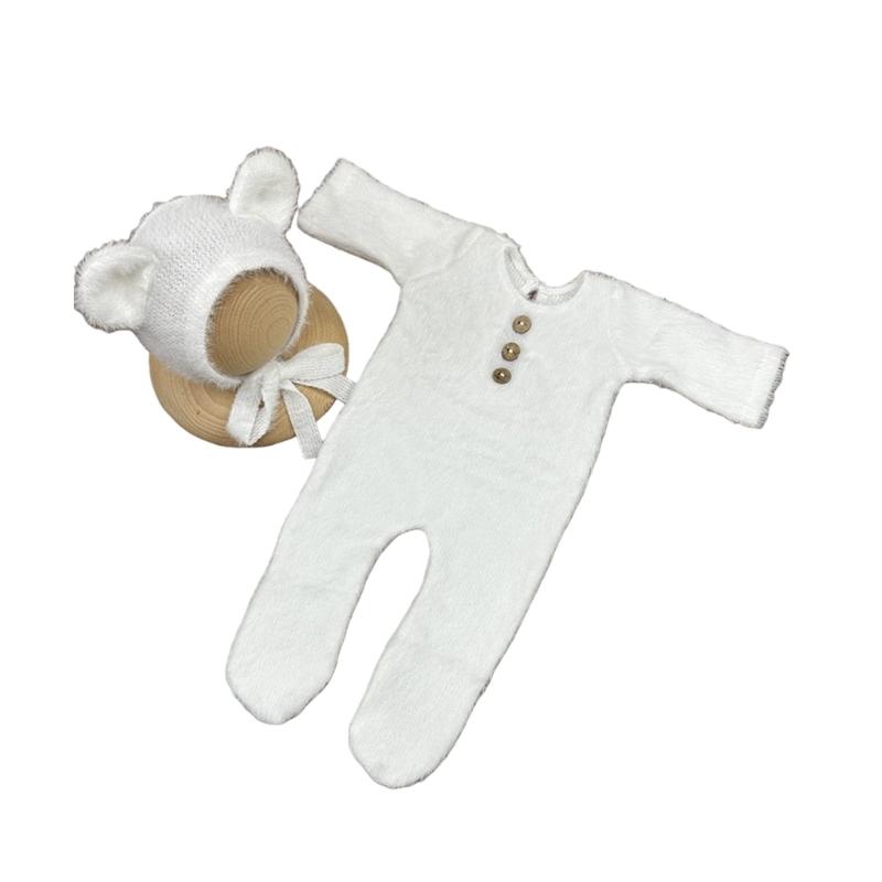 Girl Boy Photography Props Newborn Infant Costume Bear Theme Romper Hat Clothing Outfit Photo Shoot Clothes Baby Supply