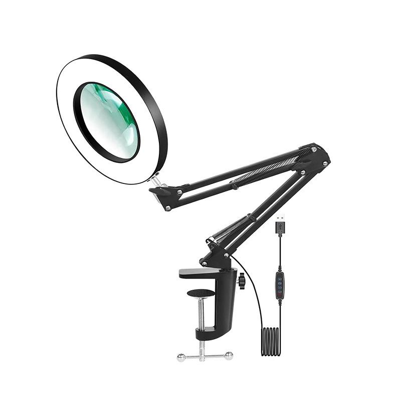 LED Magnifying Desk Lamp for Welding, Tattooing, Nail Care, and Eye Protection