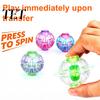 Portable Stress Reducers Press Fidget Spinner with LED Light, To Spin Transparent Ball for Desktop Spinners Anxiety Relief, Desk Accessory Office,
