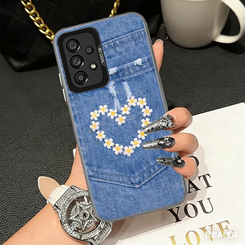 Retro Denim Pattern Soft Phone Case for Samsung A17 A16 A15 A14 A13 A57 A56 A55 A54 A53 A37 A36 A35 A34 A33 A26 A25 A24 A23 A52