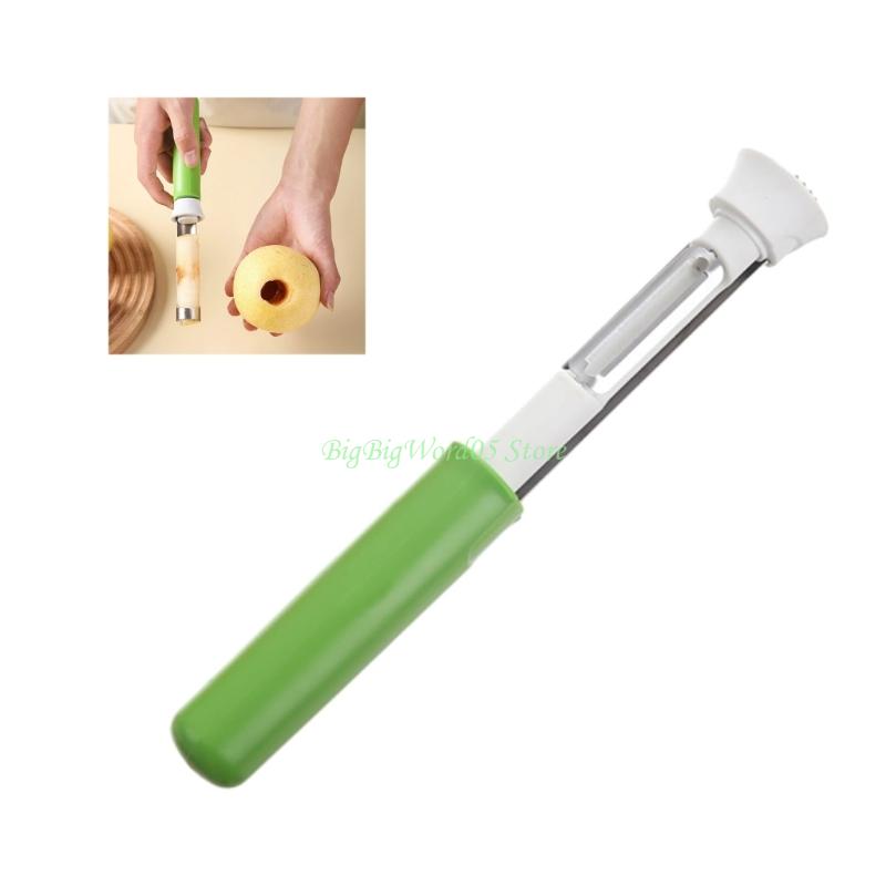 

24TE Fruit Vegetable Corer Tool Stainless Steels Kitchen Gadget With Ergonomic Handle зелёный