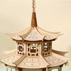 3D Wooden Puzzle Chinese Traditional Building Octagonal Pavilion DIY Assembly Kits Model Desktop Game Toys for Children Adults