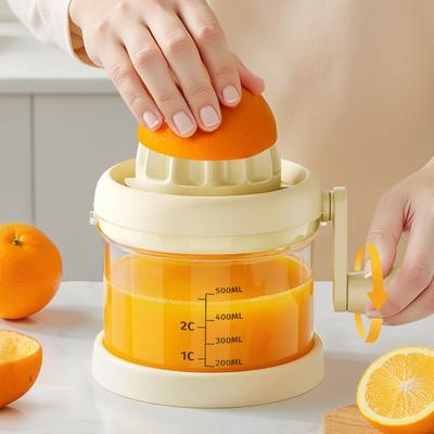 Transparenter Manueller Obstentsafter mit Messskala Arbeitssparender Handpress-Entsafter Multifunktional mit Deckel Zitruspresse