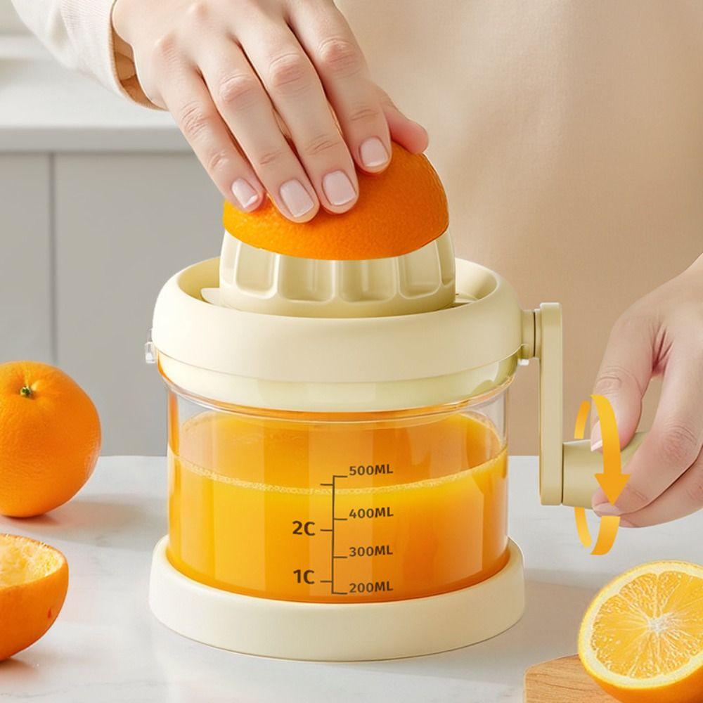 Transparent Hand Press Squeezer Scale Measure Fruit Residue Separator Manual Fruit Juicer  Home Use