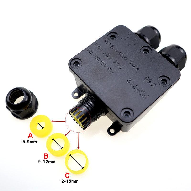 IP68 Waterproof Outdoor Three-Way Cable Junction Box 712