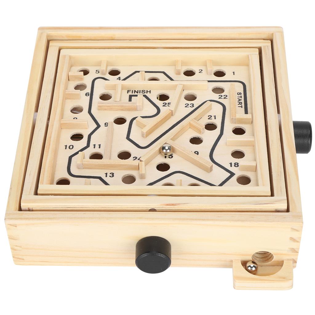 Wooden Maze Game Labyrinth Board Track Ball Puzzle Gaming Educational Toy