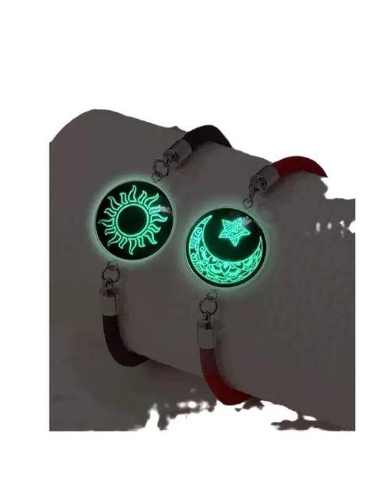 Nuovi Braccialetti Intrecciati Luminosi Moda Sole Luna Amanti Regolabili Acciaio Inossidabile Romantico Elegante Braccialetto a Maglie Gioielli