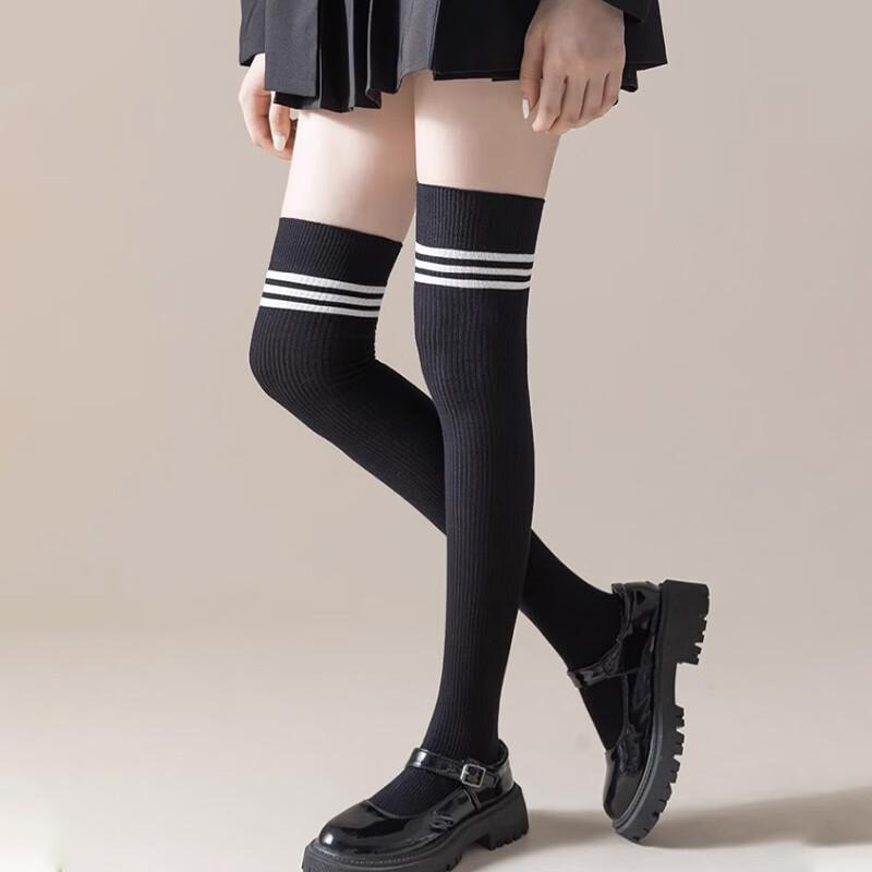 Chaussettes Hautes pour Femmes, Bas au-dessus du Genou, Chaussettes JK Style Académique Style Japonais Automne, Chaussettes Hautes