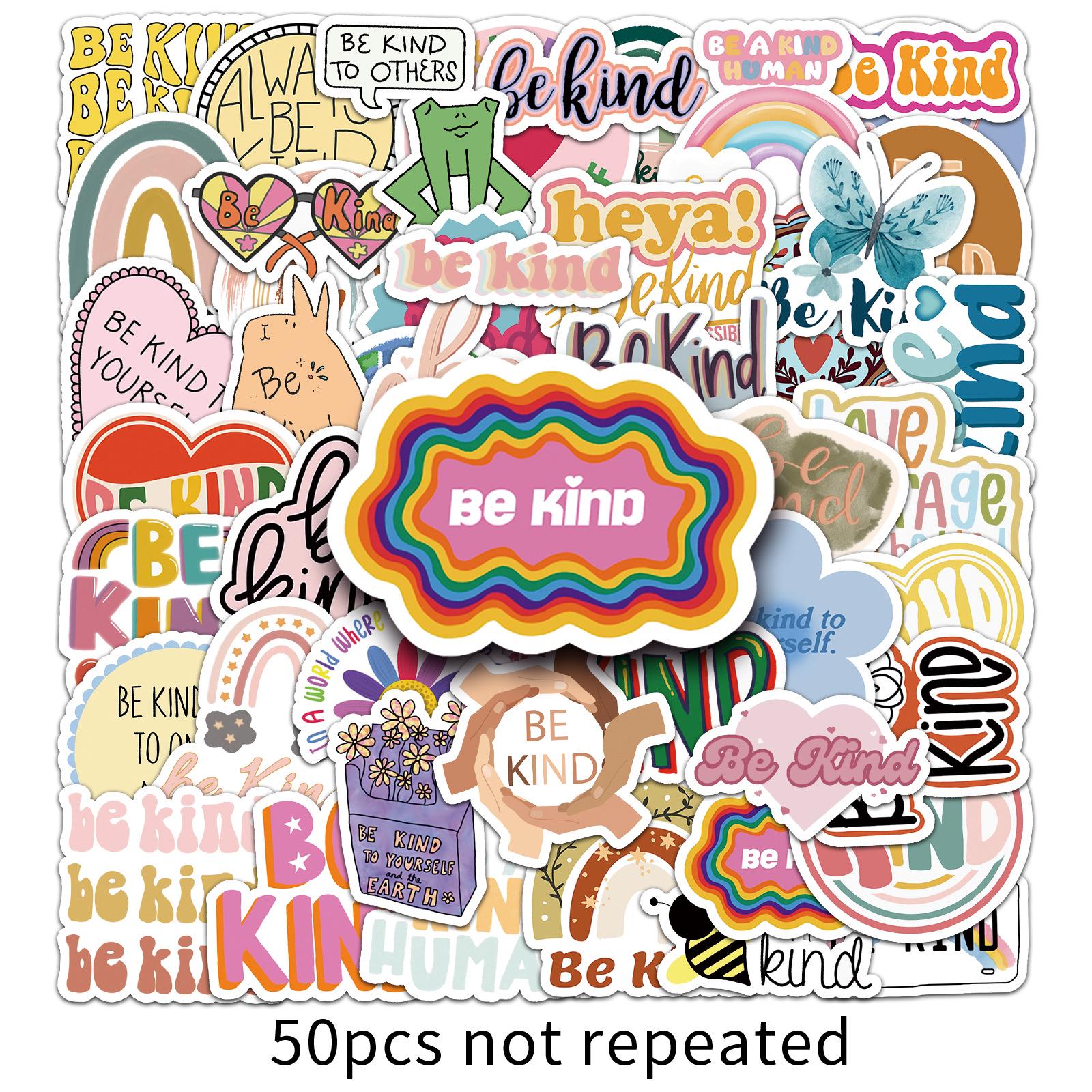 50pcs Psychological Slogan Stickers: Fresh English Phrases for Journaling Deco.