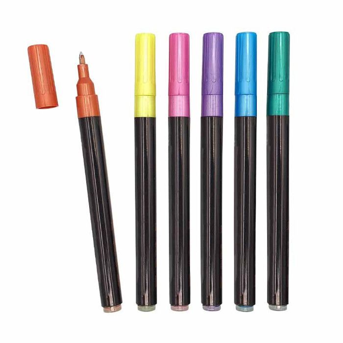 Högpigmenterade metalliska färgpennor 6 st