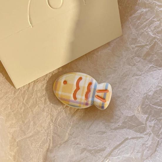 4Pcs Hairpin Cream Macaron Color Snapper Fish Shape Hair Clips Gentle Hold No