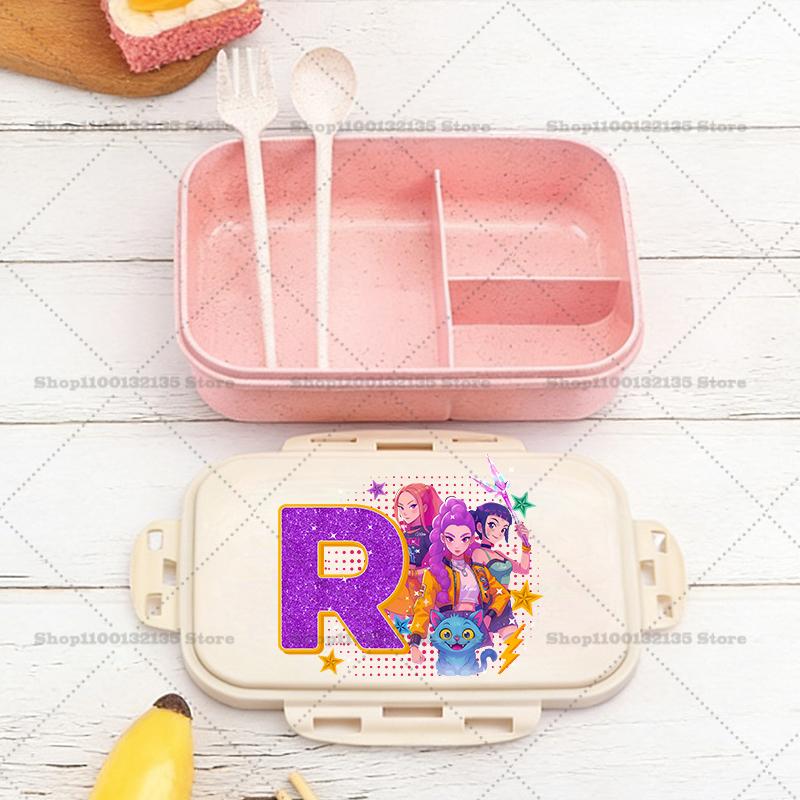 Kpop Loveci Démonů Chlapec Dívka Krabička na oběd Anime Přenosné Bento Boxy Student Hermetická Nádoba na potraviny Jednovrstvá Kapacita Dětský Dárek