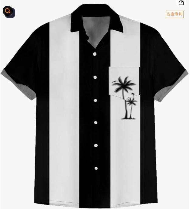 Summer Men's Beach Shirt Printed Hawaiian Short Sleeve Flower Shirt Boys