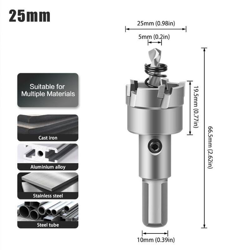 Carbide Tip Drill Bit Hole Saw 15-100mm Drill Bit Hole Saw Cutter For Stainless Steel Metal Alloy Drilling