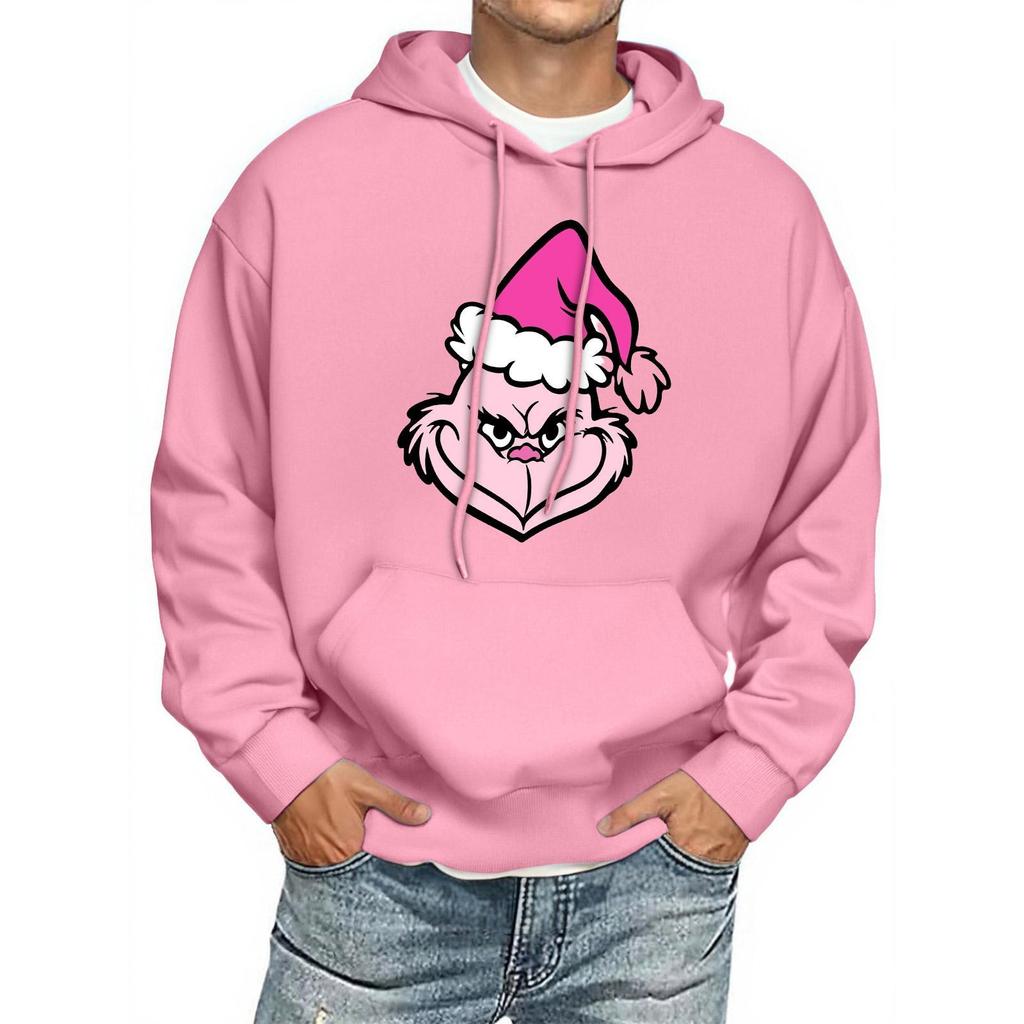 Men's Print Hooded Sweatshirt Long-Sleeve Casual Pullover Hoodie Hooded Sweatshirt