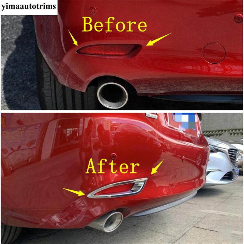 For Mazda 6 Sedan   Car Rear Tail Foglight Fog Lights Lamp Frame Decor Cover Trim ABS Chrome Accessories Exterior Kit