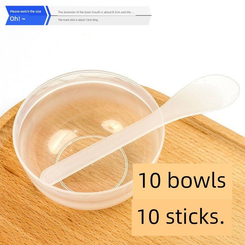 10 Suit Beauty Salon Special Mask Bowl Set Suit Mask Blending Soft Bowl DIY Facial Mask Mixing Stick Mask Stick DIY Facemask Tools