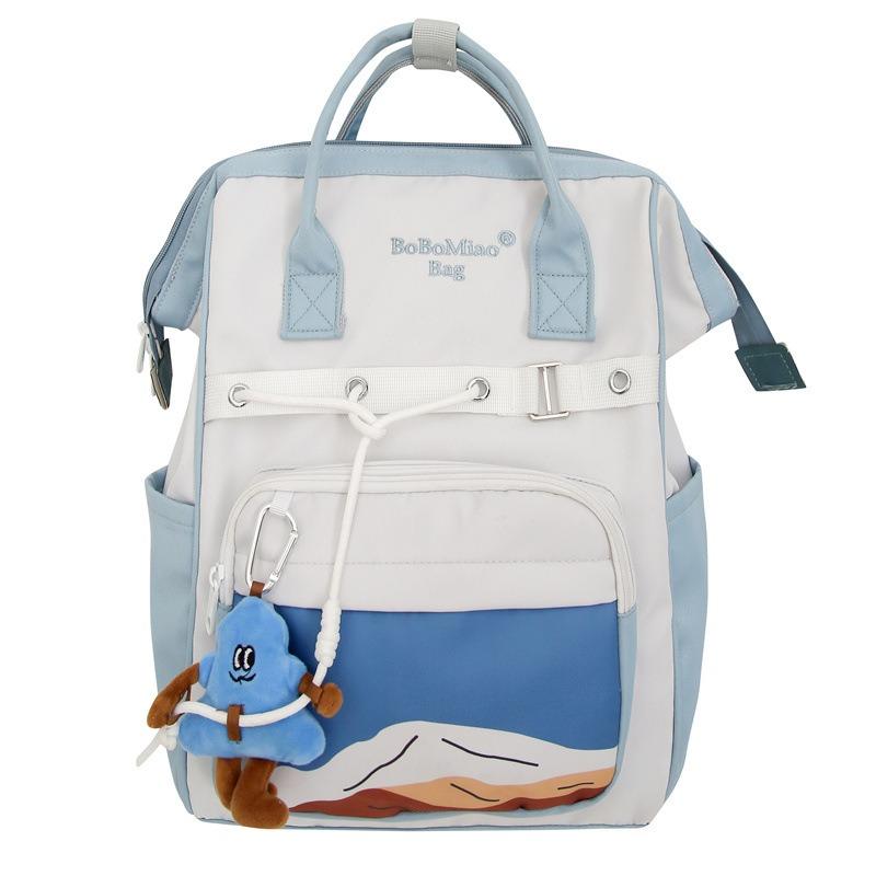 New Girls Schoolbag Large Capacity Lightweight Backpack Contrasting Color Female College Students Schoolbag Travel Computer Backpack