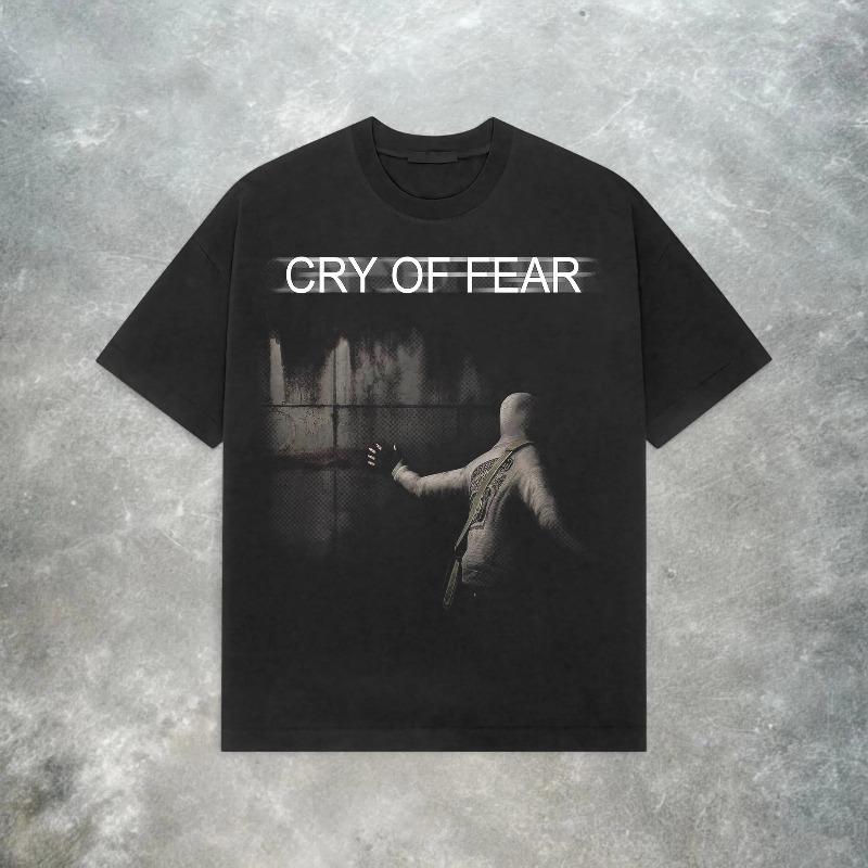 Cry of Fear Винтажная футболка в стиле Y2K Хоррор-игра Летняя Унисекс и Женская Свободная и Дышащая Футболка Топ S