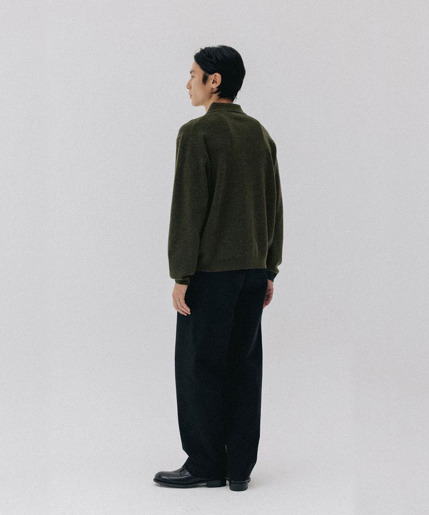 BLANKROOM Collared Cardigan_Moss Green