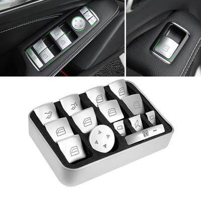 Moonlinks Inner Door Power Window Switch Button Cover Trim Sticker Replacement for Mercedes Benz