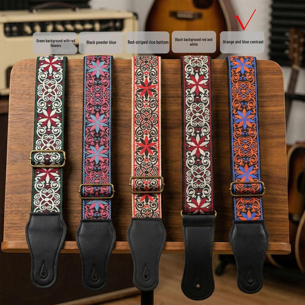 Personalized Unisex Leather Guitar Strap for Acoustic, Electric & Folk Instruments