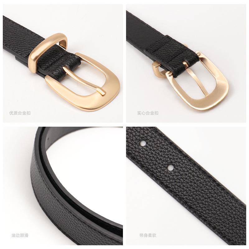 Fashion Women's Belt INS Style All-Match Commuter Pin Buckle Simple Korean Decorative Waistband 3pcs
