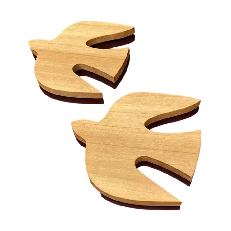 Artistic Wood Swallow Sculpture Wall Hanging Wooden Bird Statue Plaque Ornament for Children Bedroom Nursery Decoration