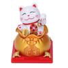 Lucky Cat Statue Automatic Waving Arm Solar Powered Wealth Welcoming Lucky Cat for Present Cash