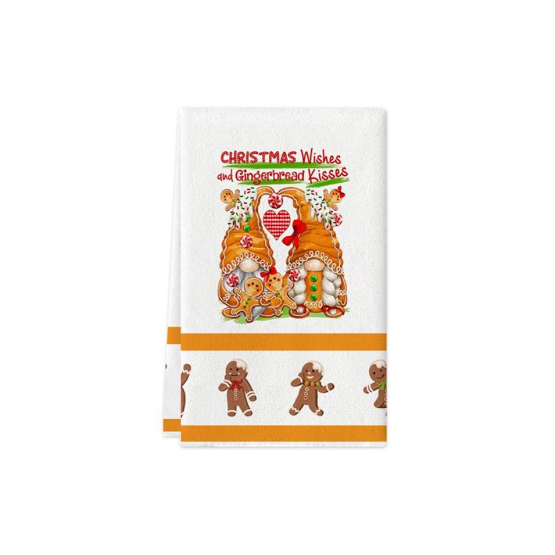Christmas Kitchen Towel Nordic Style Snowman Print Dish Multipurpose Cotton Tea Home Holiday Decor