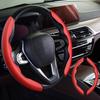 WOCOCN 2pcs Car Steering Wheel Cover,Anti-Skid Carbon Fiber, Red | Steering Wheel Protector for Men Women,Multiple Color Options,Universal for Most