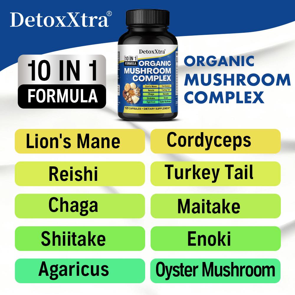 Mushroom Supplements: Hericium Erinaceus, Cordyceps Sinensis, Ganoderma Lucidum, Brain Capsules, 120 Capsules