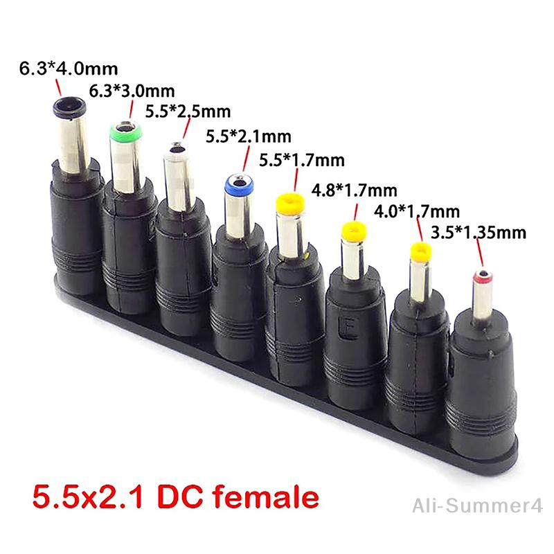 8 Stück Universeller Laptop DC-Netzteil-Adapter-Stecker AC DC Buchse Ladeanschluss Stecker Netzteil Konvertierungsstecker