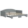 Daybed Extendable Light Grey 100 X 190 Cm Fabric