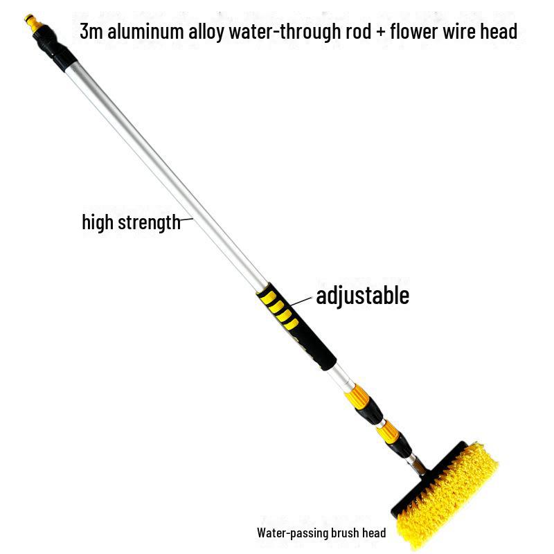 Telescopic Car Cleaning Brush with Soft Bristles, Long Handle, and Absorbent Mop Head