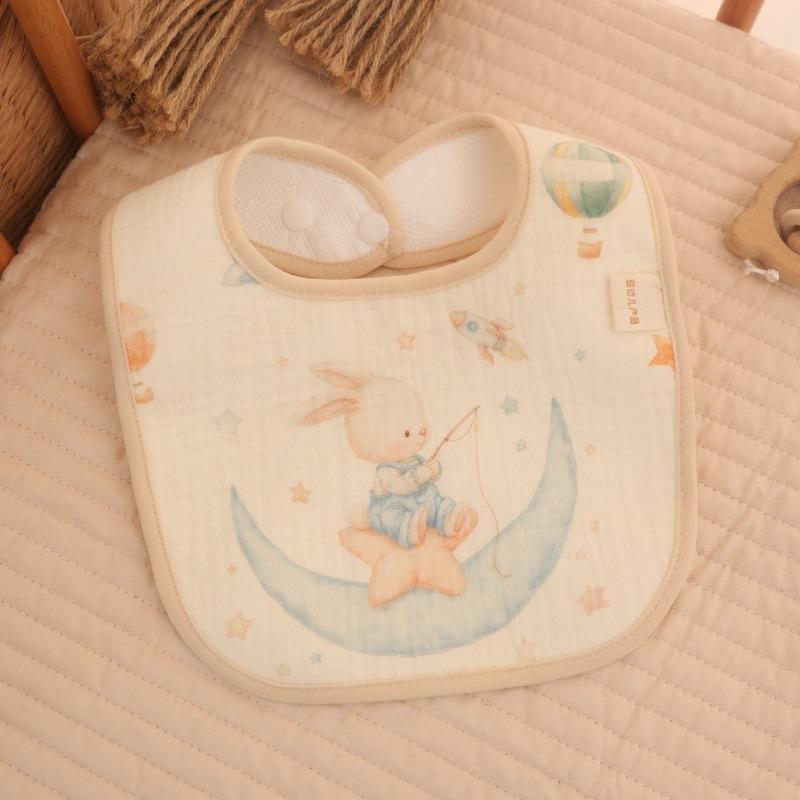 New Gauze U-shaped Baby Bibs Cute 6 Layers Cotton Saliva Towel Newborn Burp Cloths Bandana Scarf for Boy Girl Feeding Drool Bib