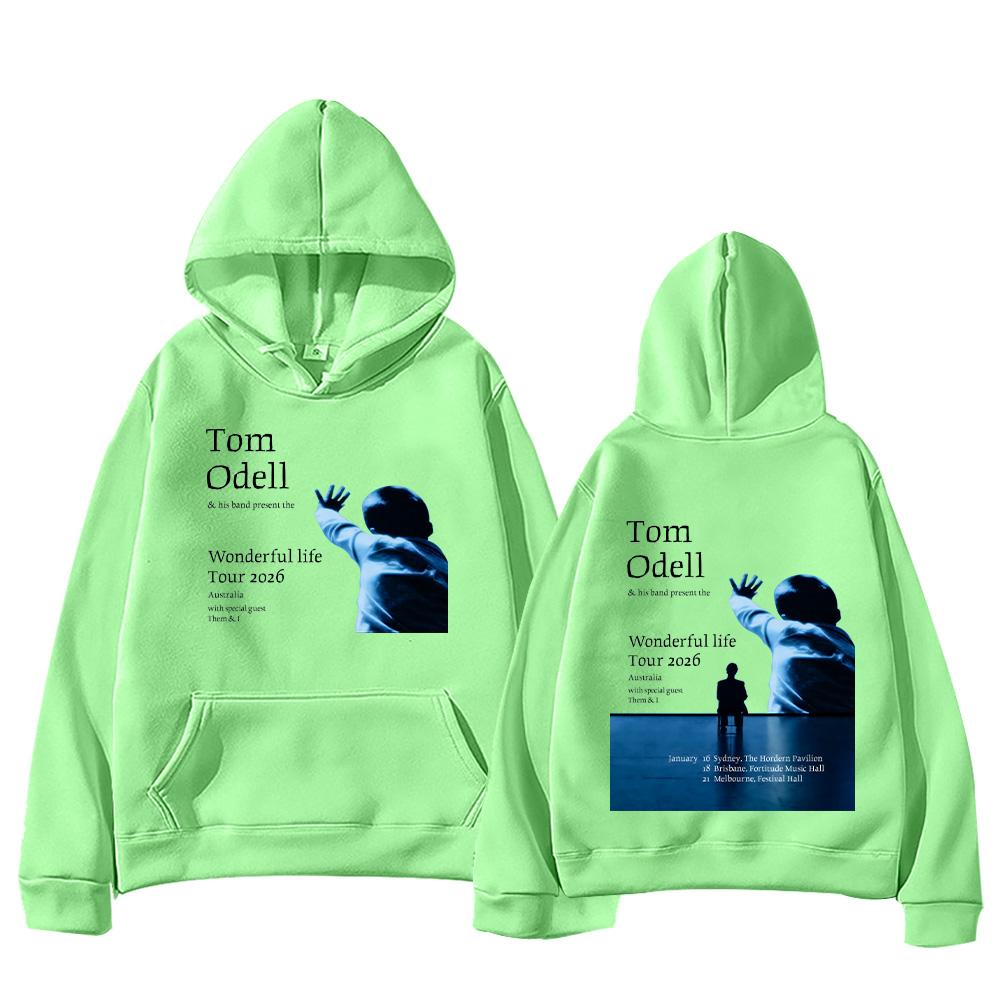 Tom Odell Wonderful LifeTour 2026 Bluzy Moda Hip-hop Bluza z długim rękawem Pulower Jesień Zima Unisex Streetwear