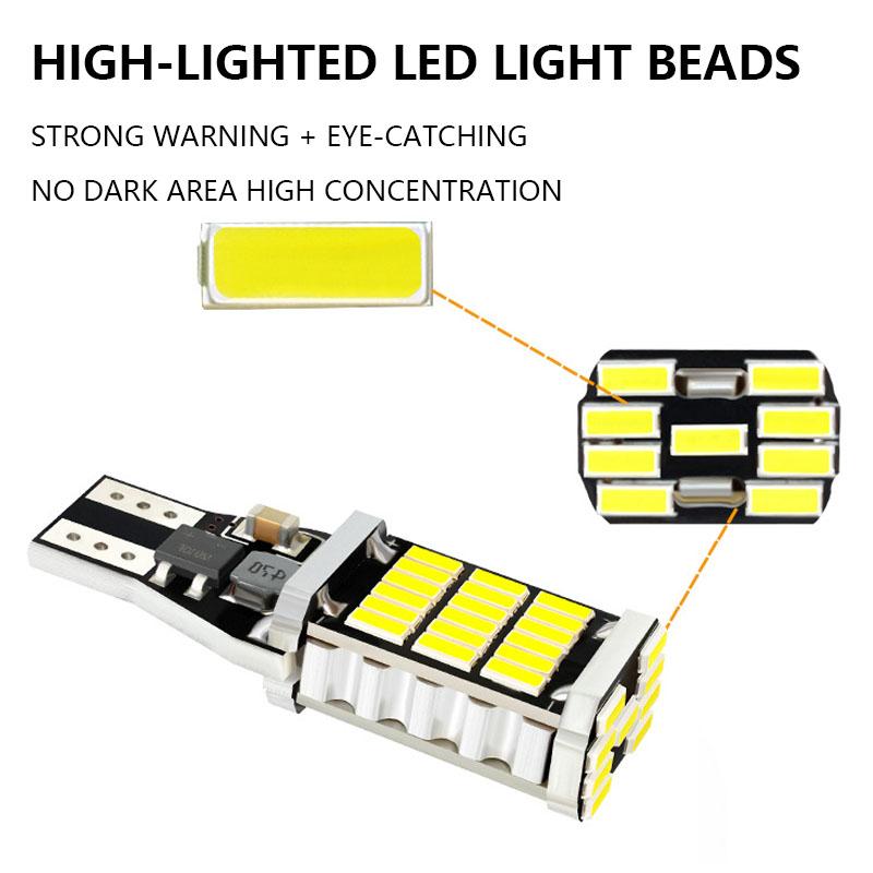 2Pcs Super Bright T15 W16W Car Led Lights Canbus No Error 4014SMD For Car Accessories Interior Lamps Tail Reverse Lights 12V