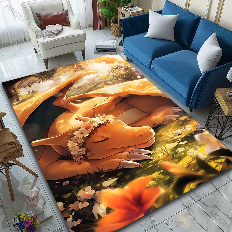 

1PC Pocket Monsters Charizard Carpet Bed Room Home Decor Children Crawling Mat Doormat Living Room Area Rug Sofa Mat Potdemiel 40cm x 60cm