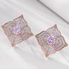 Luoxi Temple Jewelry: 2023 S925 Silver 6mm Pink Diamond Stud Earrings for Women