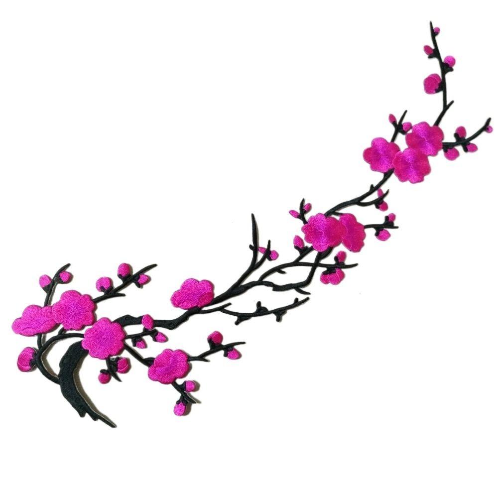 Flower Shaped Plum Blossom Applique Embroideried Self-adhesive Cloth Patches Iron on DIY Clothes Sticker Sewing