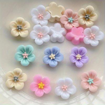 Resin Flower Accessories Mixed with Handmade DIY Hair Accessories, Cream Gel Phone Case Decoration