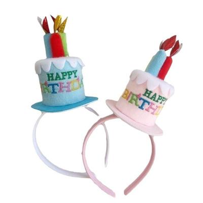 Creative Birthday Cake Hairband Candle Birthday Headwear Women Hair Hoop  Birthday Props