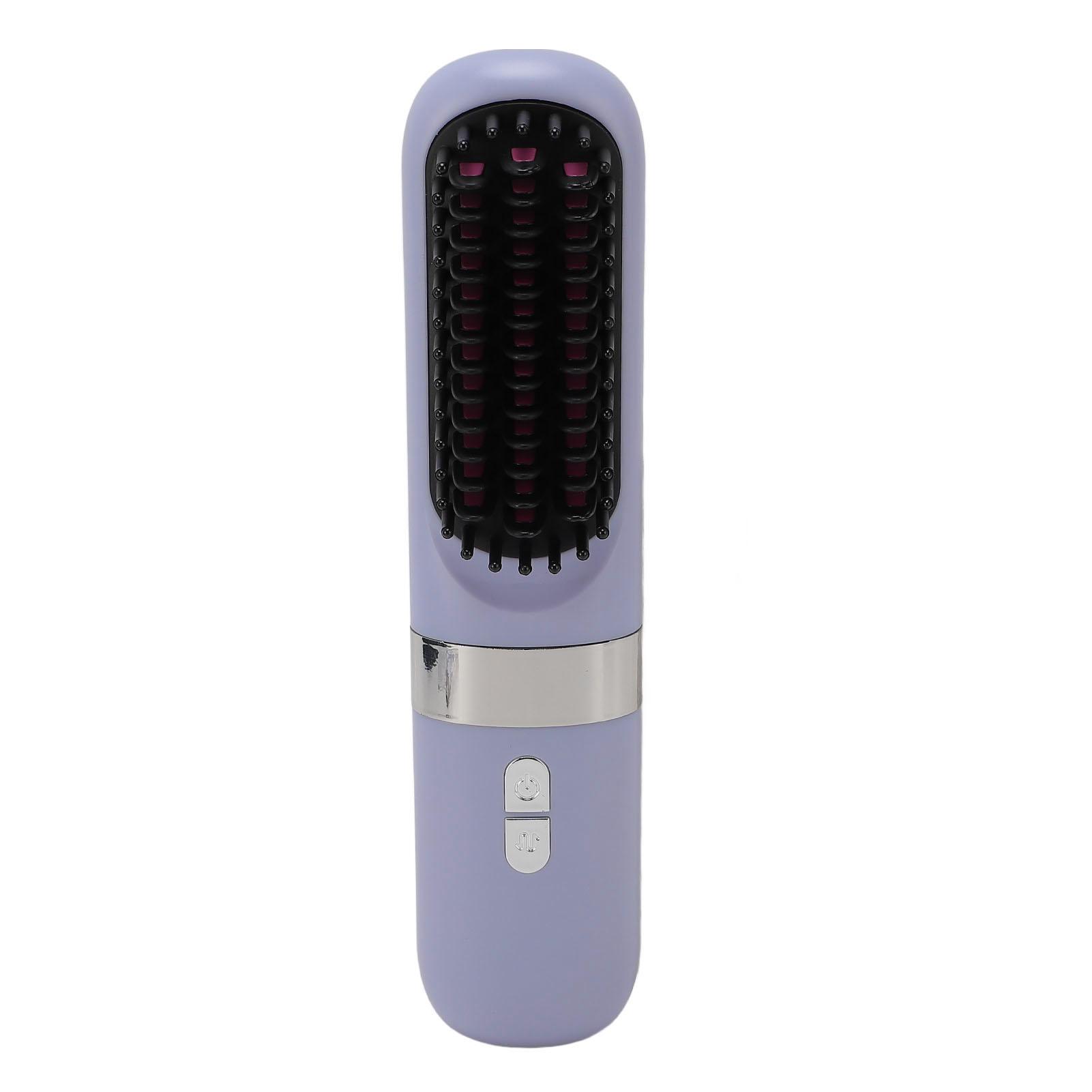 

Heating Cordless Hair Straightener Brush Fast Heating Portable Negative Ion Curling Straight Hair