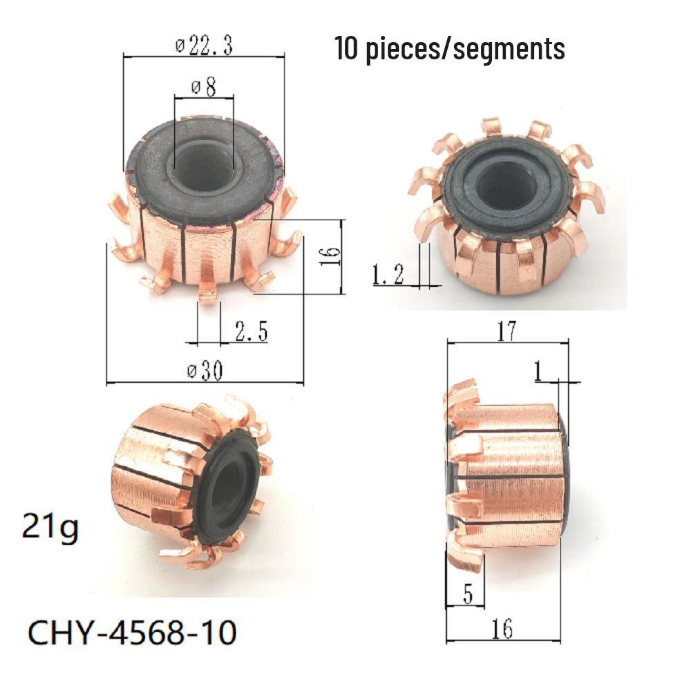 22.3x8x16(17)x10P Automotive DC Motor Commutator