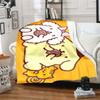 Manta de franela con estampado de PomPompurin, una manta para la siesta, cálida, cómoda y suave, adecuada para sofás, camas, etc.