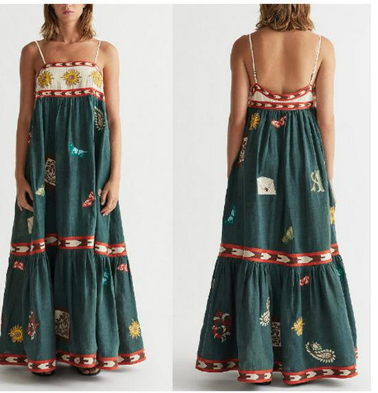 2024 Léto Sexy Dámské Malované Potisk Rozšířené Letní Šaty