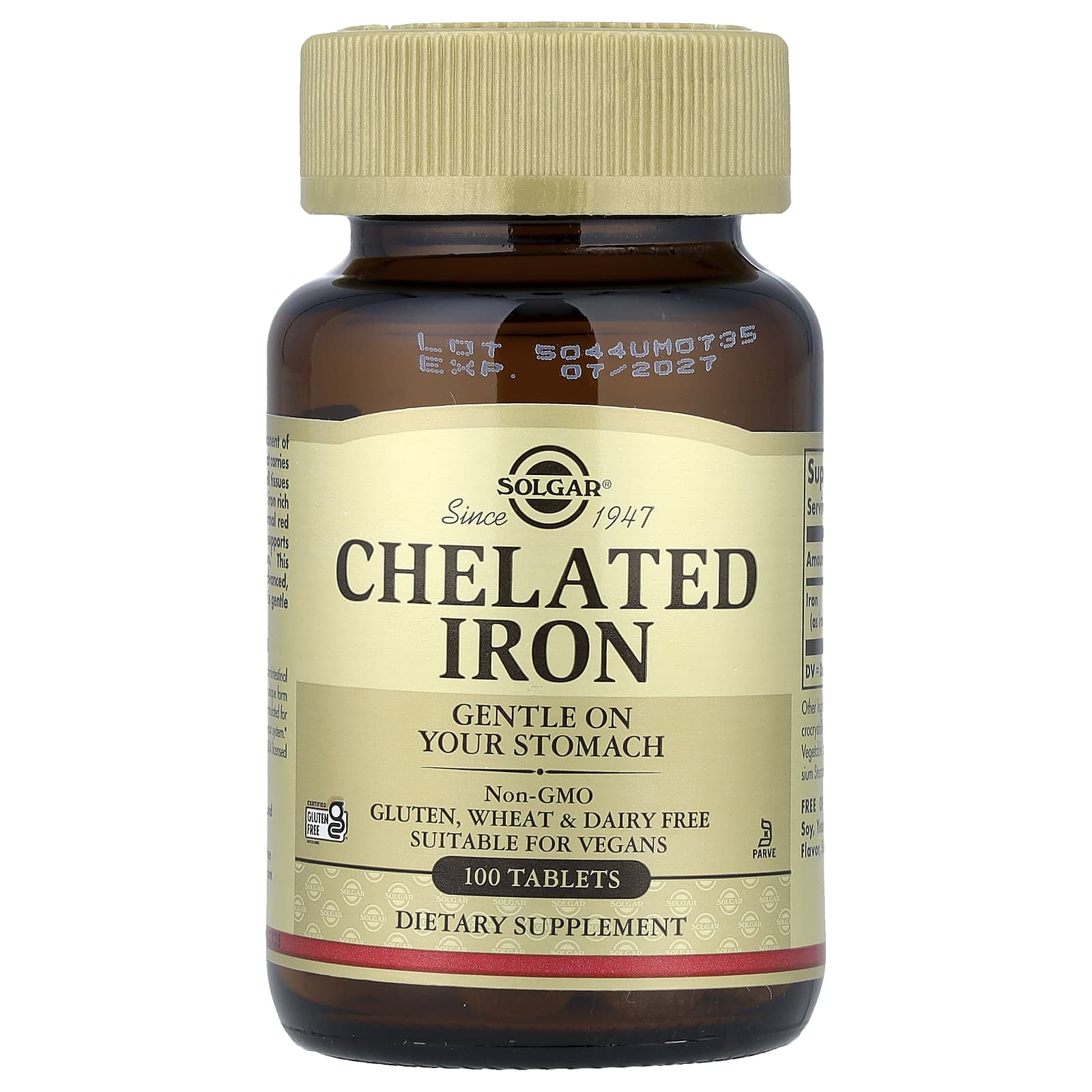 

Chelated Iron, 100 Tablets (25Mg per Tablet)