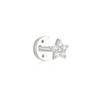 CANNER 1PZ Occhio di Cavallo Testa Piatta Filettato Perforazione Osso Auricolare Donna Argento 925 Ins Stella Fiore Geometria Zircone Orecchino a Lobo